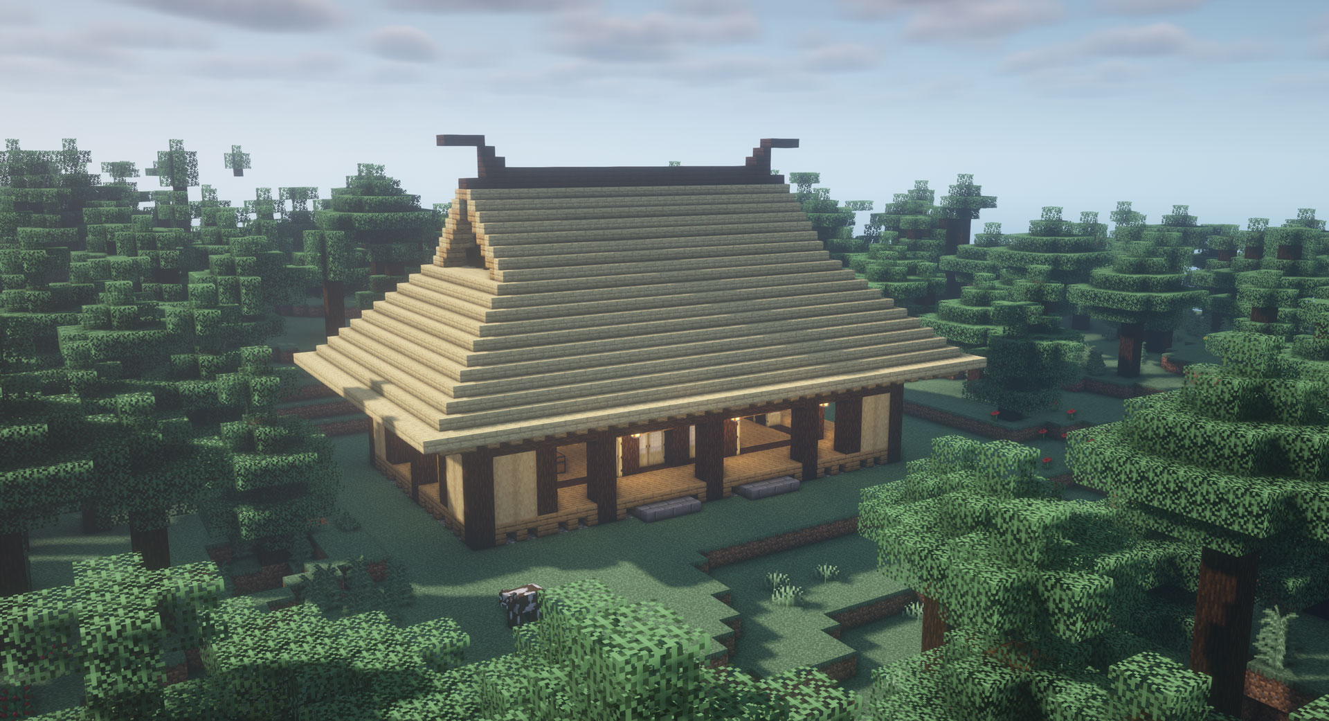 【Minecraft】木だけで作れる和風の家の作り方｜簡単に作れる設計図！！【マイクラ建築家】 Den Home Creation